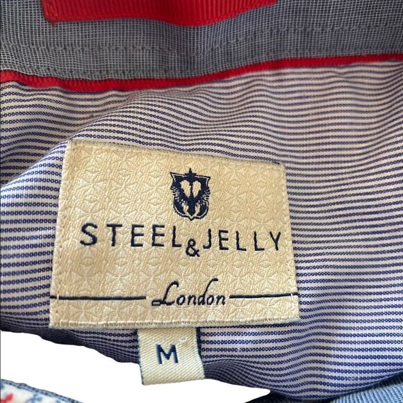 Steel & Jelly London Patriotic Clover Button Down Size Medium - Picture 2 of 6